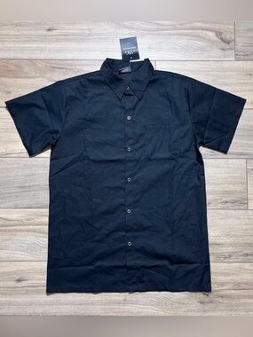 Chef Code‎ Mens Basic Short Sleeve 6-Pocket Work Shirt Size XS Black